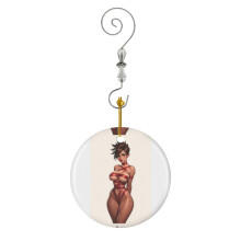 (Sexy Christmas Gift Bondage Girl In Brown Hair_9122) Christmas Ornaments Ceramic with Crystal Hook Xmas Handmade Tree Decorations Keepsake Gifts Stocking Stuffer