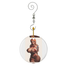 (Sexy Christmas Gift Bondage Girl In Orange Hair_9797) Christmas Ornaments Ceramic with Crystal Hook Xmas Handmade Tree Decorations Keepsake Gifts Stocking Stuffer