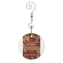 (Rustic Red Green - Coffee, Christmas Cookies, And Hallmark Channel Magic_5441) Christmas Ornaments Ceramic with Crystal Hook Xmas Handmade Tree Decorations Keepsake Gifts Stocking Stuffer