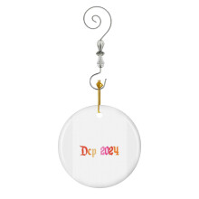 (Pink Orange Princess Aesthetic 2024_10695) Christmas Ornaments Ceramic with Crystal Hook Xmas Handmade Tree Decorations Keepsake Gifts Stocking Stuffer