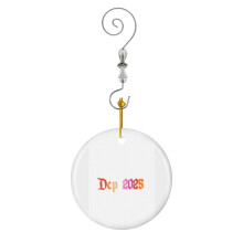 (Pink Orange Princess Aesthetic 2025_10693) Christmas Ornaments Ceramic with Crystal Hook Xmas Handmade Tree Decorations Keepsake Gifts Stocking Stuffer