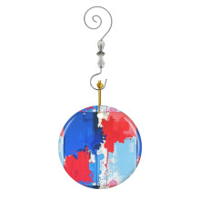 (Pink, Black, And Yellow Abstract Painting_2020) Christmas Ornaments Ceramic with Crystal Hook Xmas Handmade Tree Decorations Keepsake Gifts Stocking Stuffer