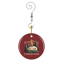 (Personalized Brown Family Christmas Camper Outdoor Christmas Trees_530) Christmas Ornaments Ceramic with Crystal Hook Xmas Handmade Tree Decorations Keepsake Gifts Stocking Stuffer