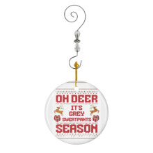 (Oh Deer It's Grey Sweatpants Season Ugly Christmas Sweater_4057) Christmas Ornaments Ceramic with Crystal Hook Xmas Handmade Tree Decorations Keepsake Gifts Stocking Stuffer