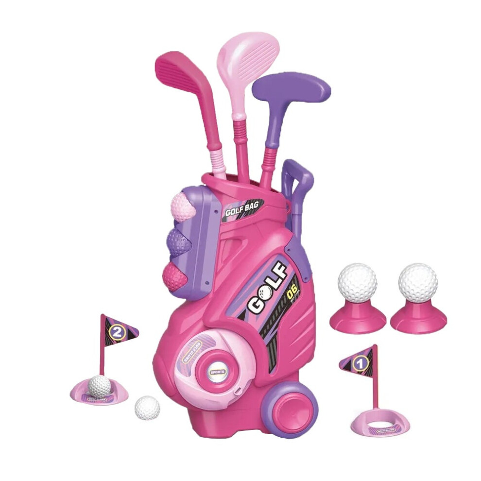 (Pink) Golf Set Indoor And Outdoor Toys Club Sports For Boys Girls