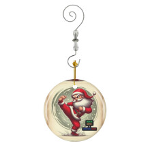 (I RUN ON COFFEE CHRISTMAS CHEER_2159) Christmas Ornaments Ceramic with Crystal Hook Xmas Handmade Tree Decorations Keepsake Gifts Stocking Stuffer