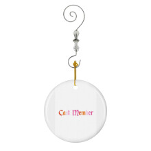 (Cutek Orange Princess Aesthetic_10701) Christmas Ornaments Ceramic with Crystal Hook Xmas Handmade Tree Decorations Keepsake Gifts Stocking Stuffer