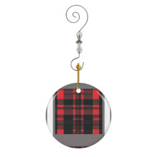 (Great Black And Red Plaid_5484) Christmas Ornaments Ceramic with Crystal Hook Xmas Handmade Tree Decorations Keepsake Gifts Stocking Stuffer