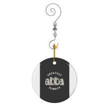 (Greatest Abba Always_4763) Christmas Ornaments Ceramic with Crystal Hook Xmas Handmade Tree Decorations Keepsake Gifts Stocking Stuffer