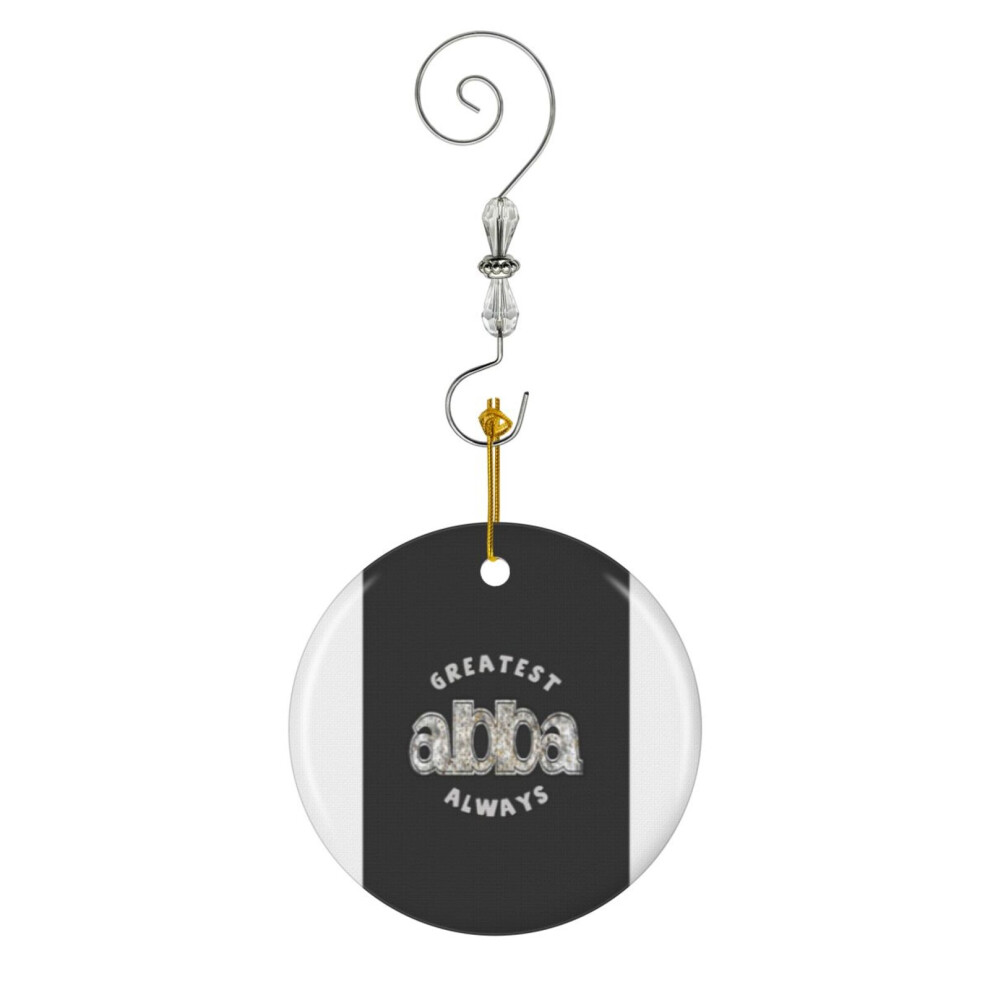 Famgem (Greatest Abba Always_4763) Christmas Ornaments Ceramic With Crystal Hook Xmas Handmade Tree Decorations Keepsake Gifts Stocking Stuffer