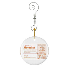 (EXO Baekhyun - Hello, World Subtle Kpop Merch, EXO Unusual Fan Gift, Orange, Good Morning, Original ) Christmas Ornaments Ceramic with Crystal Hook Xmas Handmade Tree Decorations Keepsake Gifts Stocking Stuffer