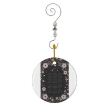 (Calendar 2025 -brown Black_2150) Christmas Ornaments Ceramic with Crystal Hook Xmas Handmade Tree Decorations Keepsake Gifts Stocking Stuffer