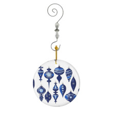 (Blue And White Bauble Collection Christmas_7196) Christmas Ornaments Ceramic with Crystal Hook Xmas Handmade Tree Decorations Keepsake Gifts Stocking Stuffer