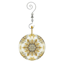 (Yellow Holidays_9658) Christmas Ornaments Ceramic with Crystal Hook Xmas Handmade Tree Decorations Keepsake Gifts Stocking Stuffer