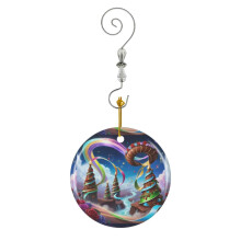 (Valley Of Chocolate Christmas Trees And Wreath_10140) Christmas Ornaments Ceramic with Crystal Hook Xmas Handmade Tree Decorations Keepsake Gifts Stocking Stuffer