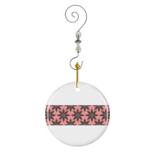 (Star Anise Pattern On Orange, Herbs And Spices_7354) Christmas Ornaments Ceramic with Crystal Hook Xmas Handmade Tree Decorations Keepsake Gifts Stocking Stuffer