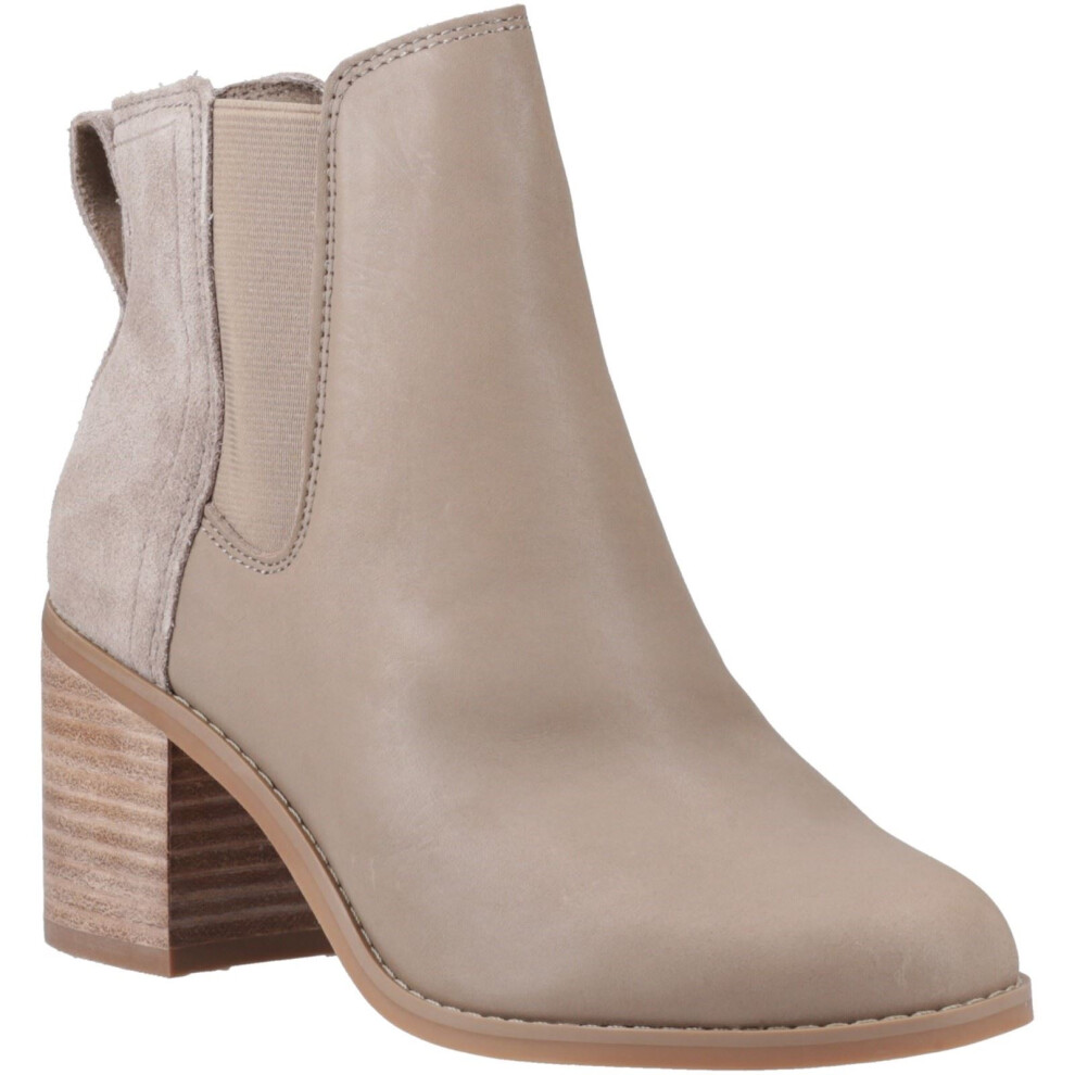 (Not Specified, 6 (Adults')) TOMS Evelyn Leather Women's Natural Boots