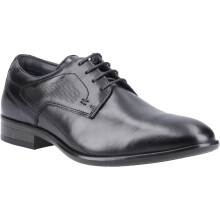 (Black, 12 (Adults')) Pod Carl Leather Men's Black Lace-Up Shoes