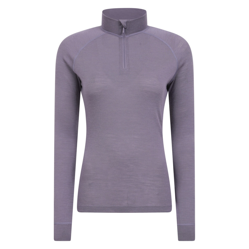 Mountain Warehouse Women's Purple / Merino Wool Zip Neck Thermal Top