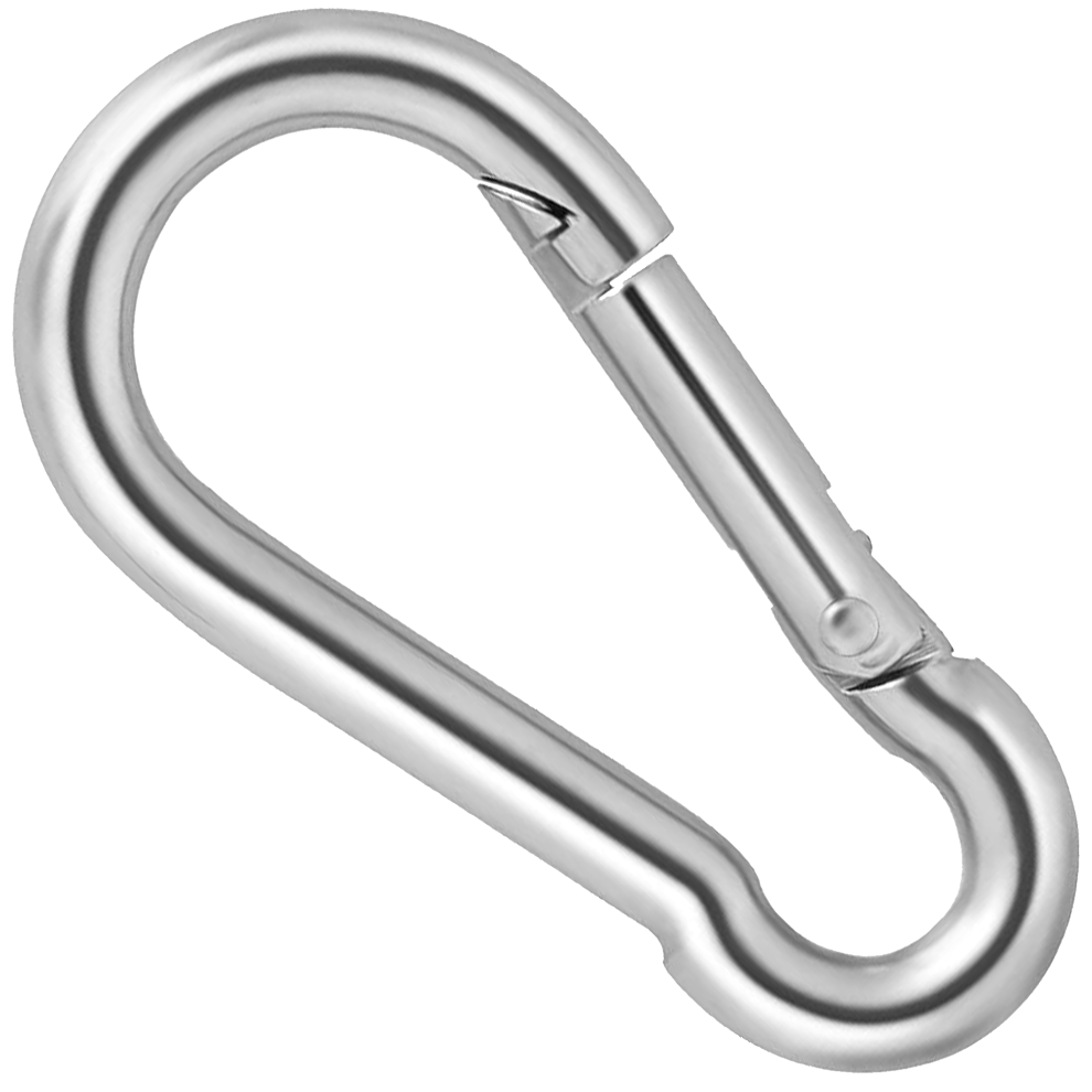 (2, M4 X 40mm) Carabiner Hook Clip Heavy Duty Snap Spring Steel