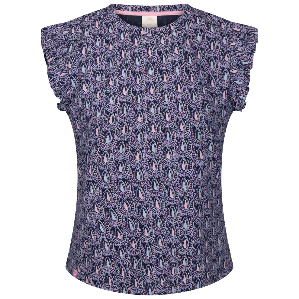 (10, Navy Print) Trespass Womens Printed Jersey Top Salma