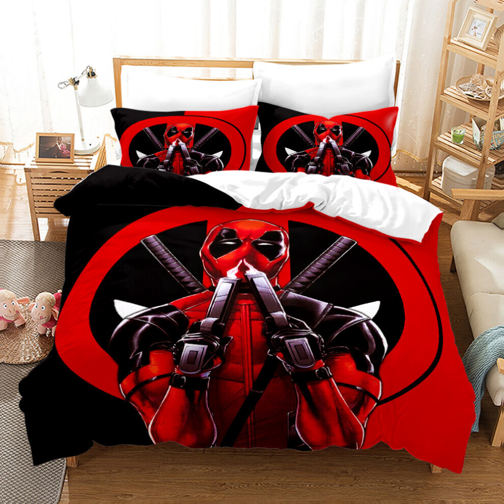 (1,  Double(200X200CM/3PCS)) Deadpool Bedding Single Double Duvet Cover