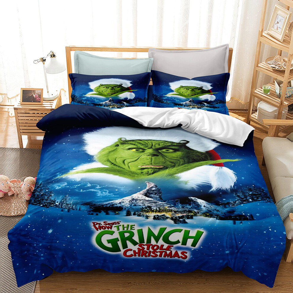 (13, King (220X240CM/3PCS)) The Grinch Bedding Single Double King Duvet Cover