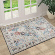 (60 X 110 cm, Coastal) Traditional Cashmere Large Area Rug Luxury Vintage Carpets for Living Room & Door Mat