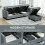 Homcom HOMCOM Convertible Modular Sectional Sofa w/ Storage Wood Frame Dark Grey 4