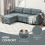 Homcom HOMCOM Convertible Modular Sectional Sofa w/ Storage Wood Frame Dark Grey 5