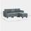 Homcom HOMCOM Convertible Modular Sectional Sofa w/ Storage Wood Frame Dark Grey 2