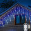 White LED icicle curtain lights Christmas light string decoration 5
