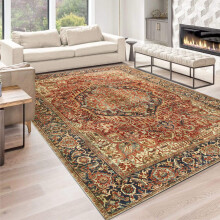 (200 X 290 cm, Majestic) Traditional Cashmere Large Area Rug Luxury Vintage Carpets for Living Room & Door Mat
