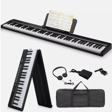 88 Key Folding Piano Semi-Weighted Keyboards MIDI Bluetooth Digital Piano W/ Headphone
