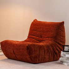 (Single seater, Red) Togo sofa bean bag chair Fireside chair adult lazy floor sofa, ergonomic high-density foam floor chair, 1/2/3 seater free combination