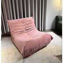 (2 seater, Pink) Togo sofa bean bag chair Fireside chair adult lazy floor sofa, ergonomic high-density foam floor chair, 1/2/3 seater free combination