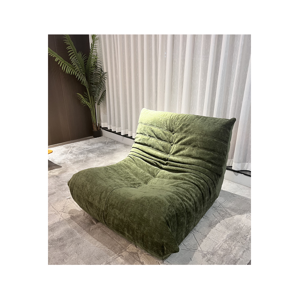(3 seater, Foliage green) Togo sofa bean bag chair Fireside chair adult lazy floor sofa, ergonomic high-density foam floor chair, 1/2/3 seater free combination