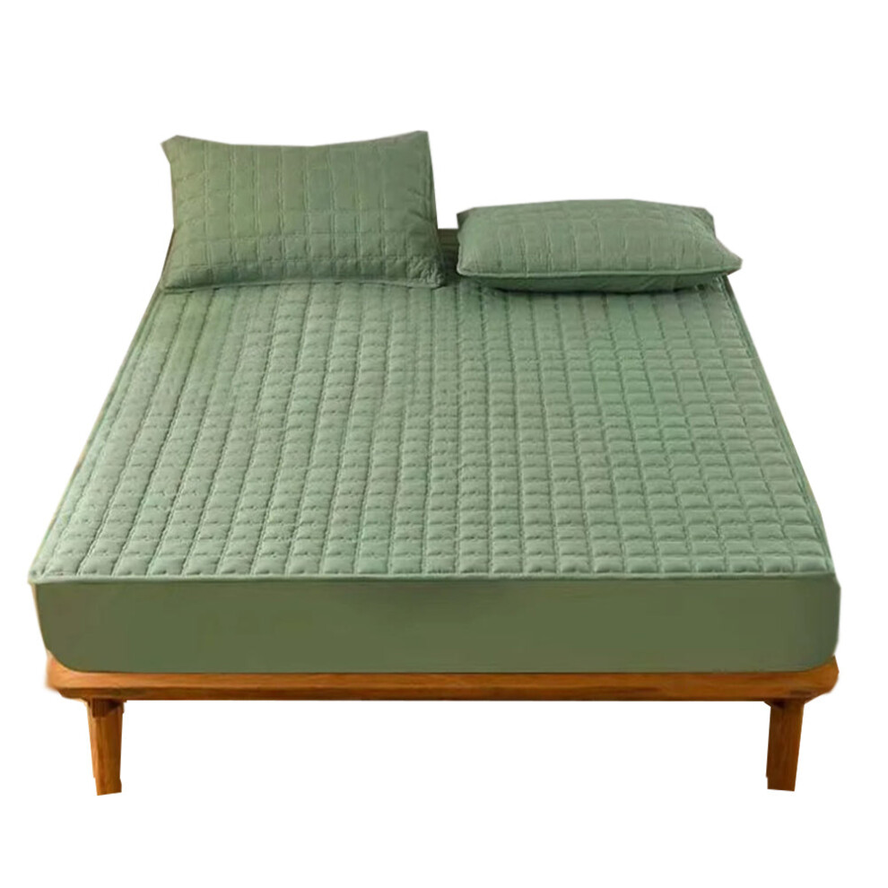 (180 x 200cm) Mattress Cover Green Waterproof Quilted Fitted Bed Sheet 100Cm X 200Cm-image-OPC-PFPWTKZ-NEW