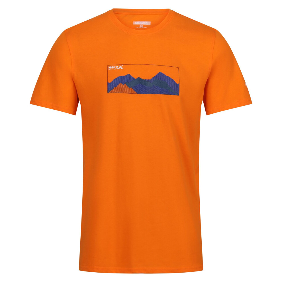 (XXL, Persimmon) Regatta Mens Breezed IV Mountain T-Shirt