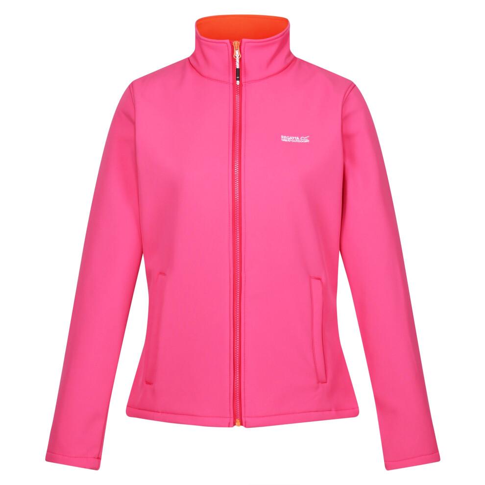 (18 UK, Flamingo Pink/Satsuma) Regatta Womens/Ladies Connie V Softshell Walking Jacket