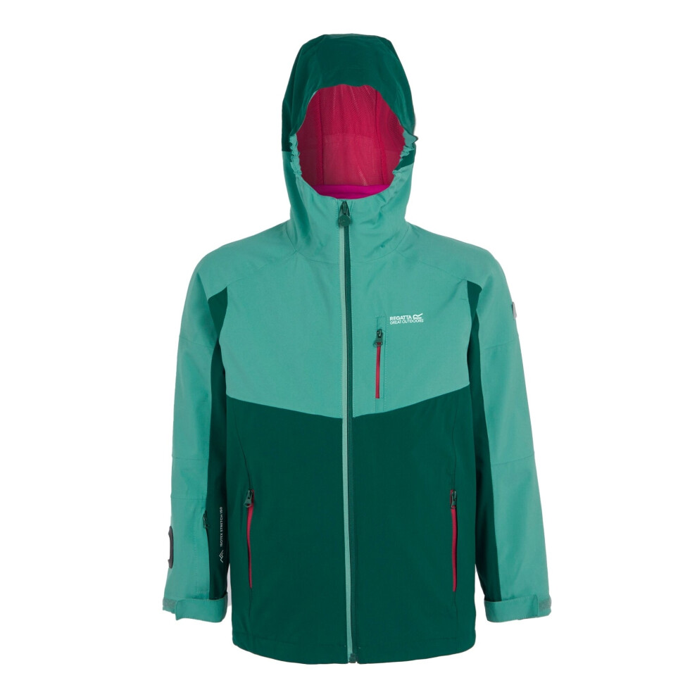 (13 Years, Rainforest/Dusty Green) Regatta Girls Trekktain 3 in 1 Waterproof Jacket