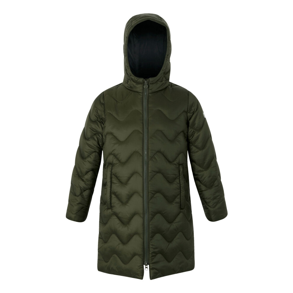 (3-4 Years, Dark Khaki/Black) Regatta Childrens/Kids Cambrie Quilted Jacket