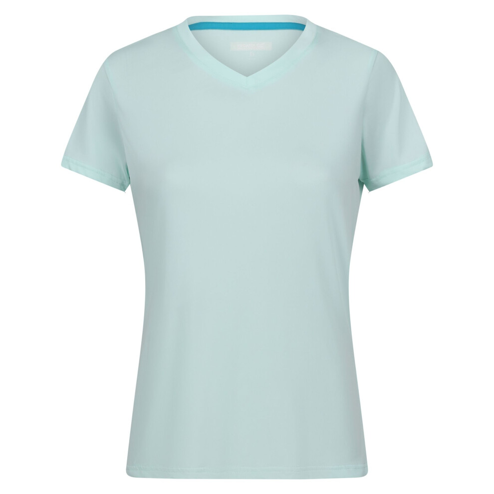 (14 UK, Bleached Aqua) Regatta Womens/Ladies Fingal Plain V Neck T-Shirt