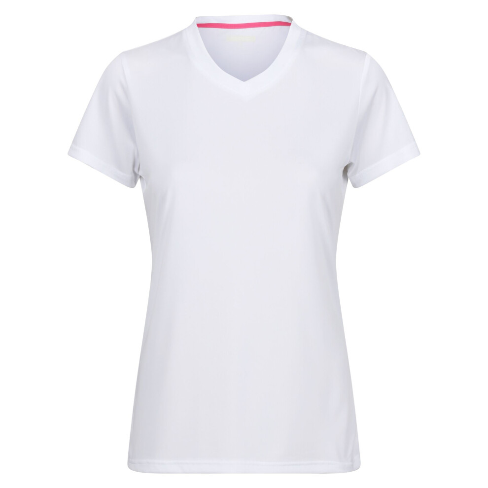 (8 UK, White) Regatta Womens/Ladies Fingal Plain V Neck T-Shirt