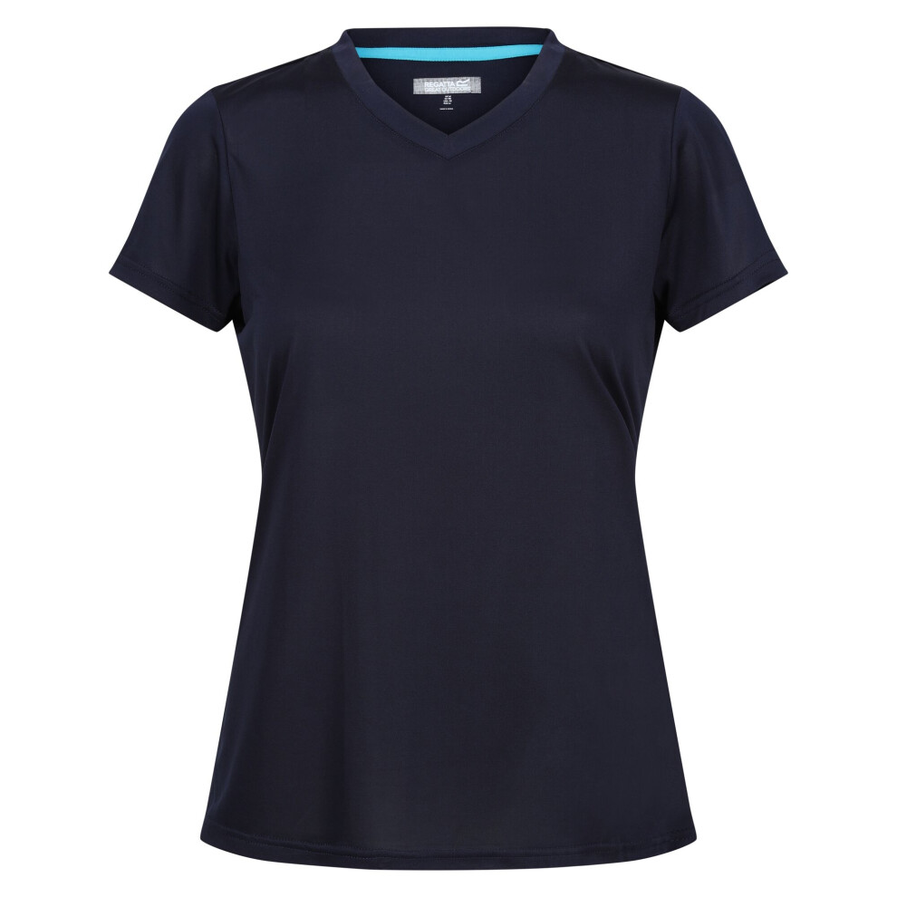 (8 UK, Navy) Regatta Womens/Ladies Fingal Plain V Neck T-Shirt