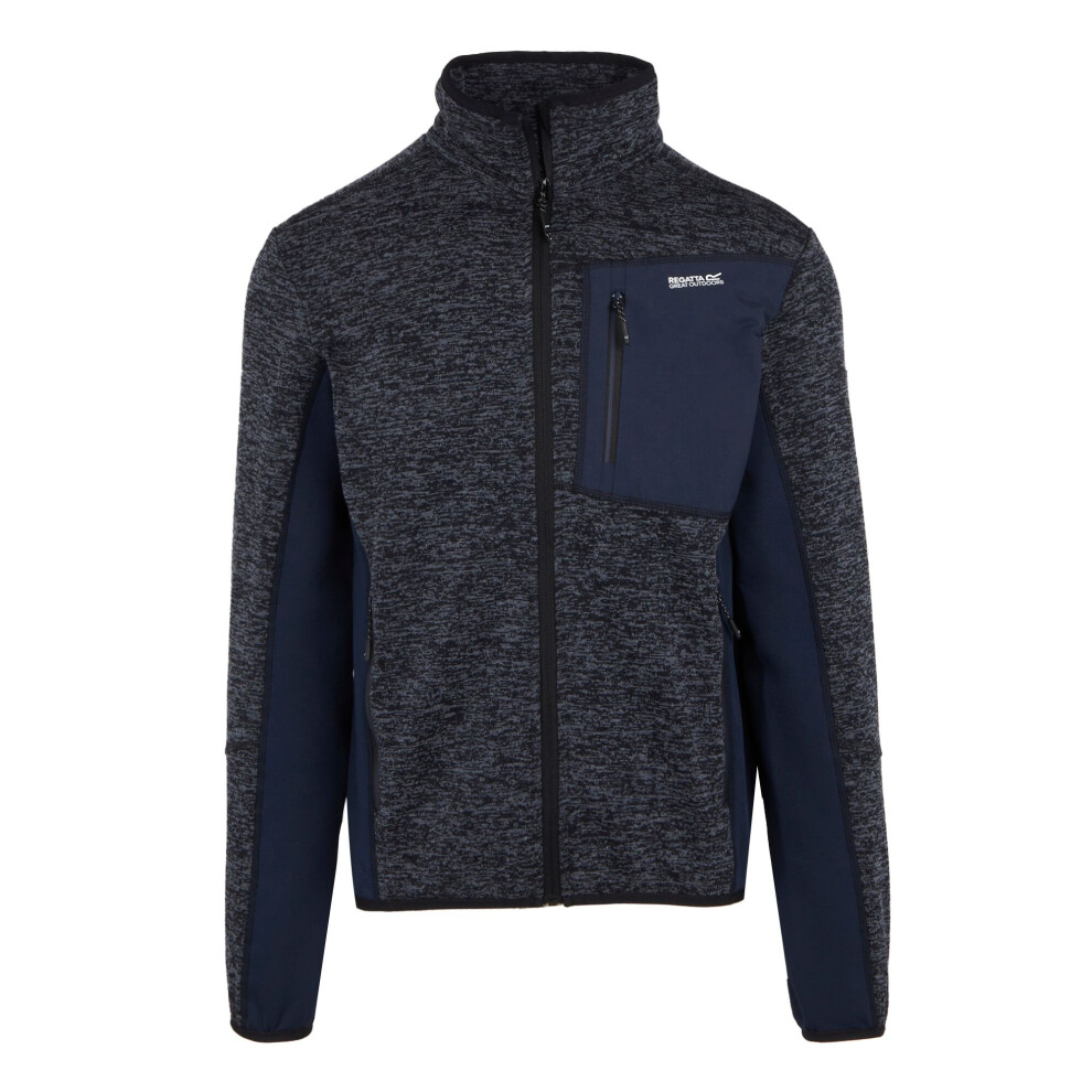 (M, Navy/Navy) Regatta Mens Baslinn Marl Full Zip Fleece Jacket