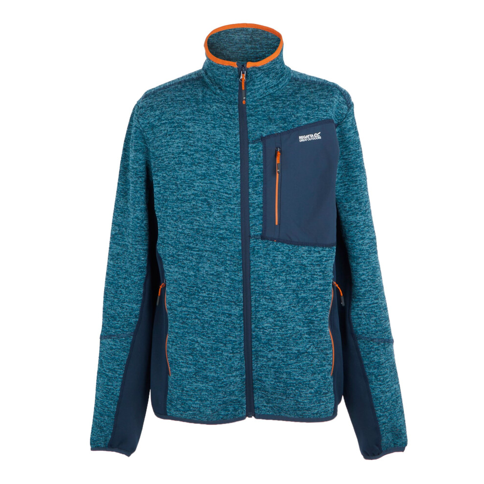 (L, Moroccan Blue Marl/Navy) Regatta Mens Baslinn Marl Full Zip Fleece Jacket