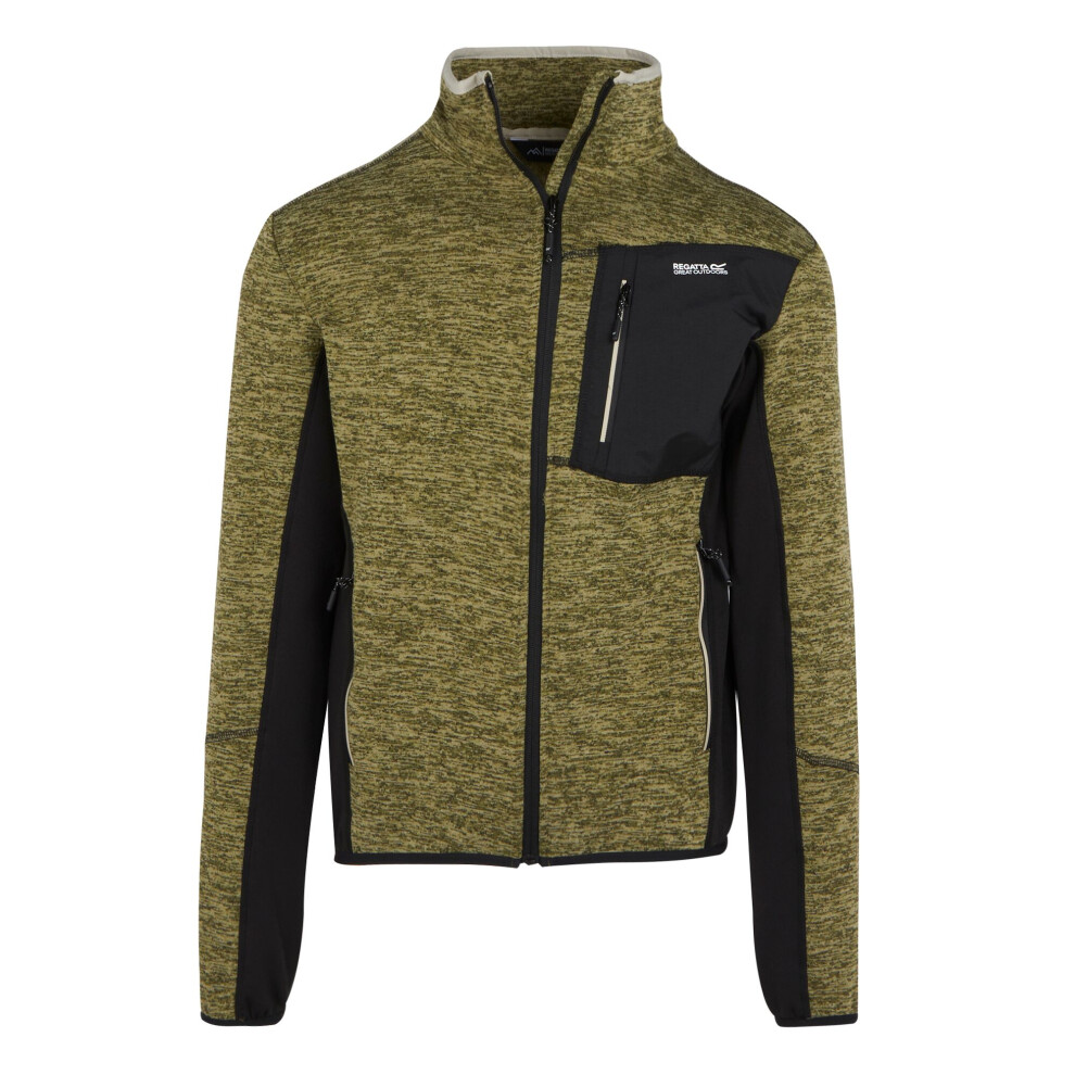 (L, Nephrite Green/Black) Regatta Mens Baslinn Marl Full Zip Fleece Jacket