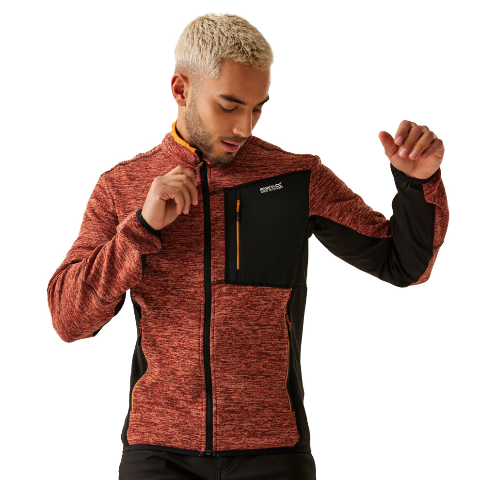 (XXL, Red Ochre/Black) Regatta Mens Baslinn Marl Full Zip Fleece Jacket