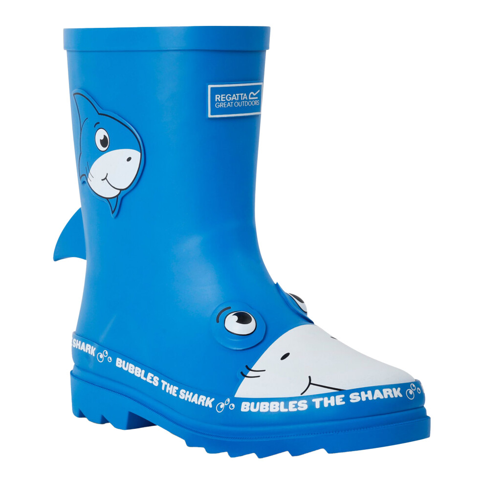 (1 UK, Blue) Regatta Childrens/Kids Mudplay II Bubbles The Shark Wellington Boots